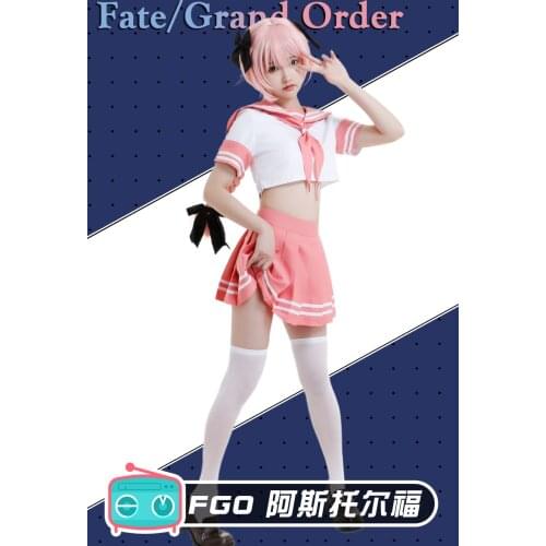 2021 The FGO Astolfo Cosplay costume pink sailor uniform JK costume anime suit LL