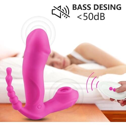 3 In 1 Sucking Vibrator Heating Sex Toys for Women Anal Vagina Clitoris Stimulator Wearable Panties Dildo Vibrator Adult Shop