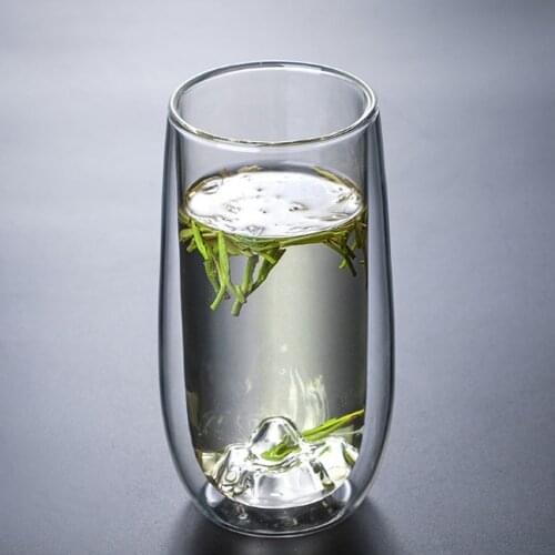 330ML Double Glass Wine Tumbler Heat-Resistant Tea Cups Drinking Glass Coffee Cup Mug Elegant Gift For Friends