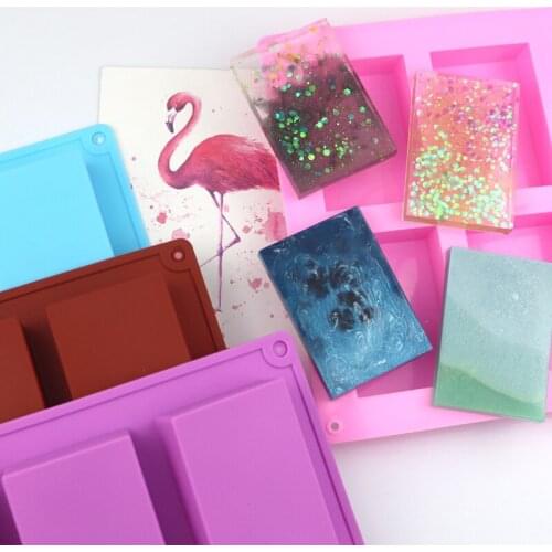 6 Cavity Square Silicone Cake Mold for Bread Chocolate Mousse Ice Cream Jelly Pudding Dessert Bakeware Pan Soap Decorating Tools