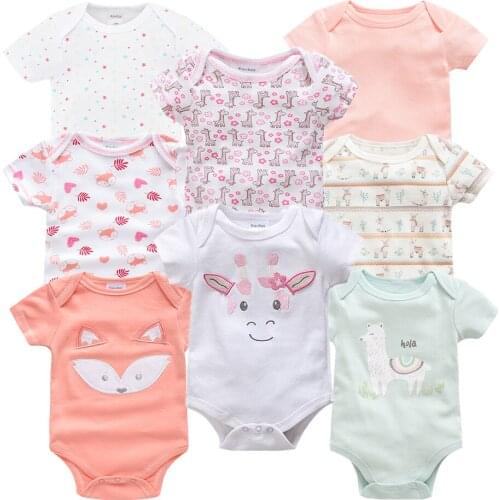 8pcs newborn baby bodysuit cute cotton baby girl clothes twins baby girl onesie body infantil ropa bebe cartoon toddler jumpsuit