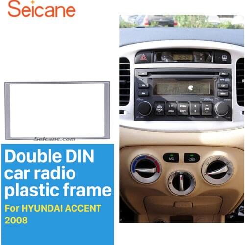 Seicane Fantastic Double Din Car Radio Fascia for 2008 HYUNDAI ACCENT Audio Player Trim Installation Panel Frame