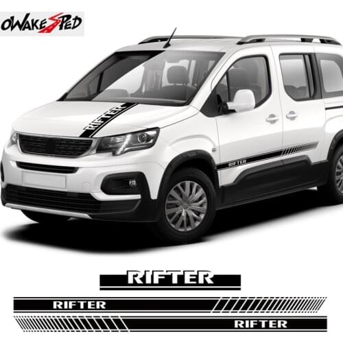 Car Stripes Stickers Hood Engine Cover Decor Stickers Auto Door Side Skirt Vinyl Decals For Peugeot Rifter Exterior Accessories