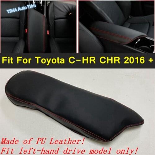 Lapetus Auto Accessory For Toyota C-HR CHR 2016 - 2021 Armrest Box Holster Protection Pad Mat Cover Trim PU Leather Interior