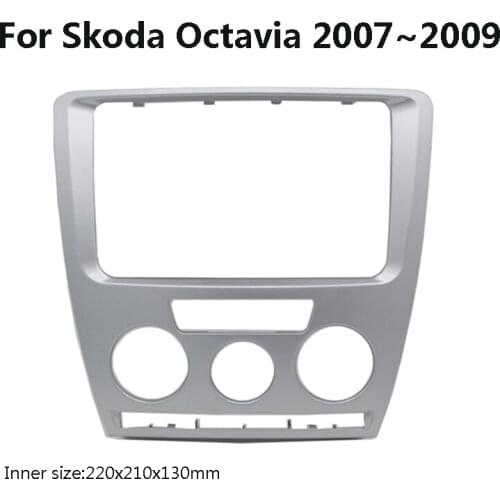 Car DVD/CD Radio Stereo 2 DIN Fascia Panel Refitting Frame Facia Trim Install Mount Kit For Skoda Octavia 2007~2009 Manual A/C