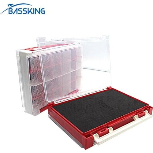 BASSKING Double Side Fishing Lure Box 20.8*15.5*4.4cm Plastic Fishing Box Spoon Bait Tackle Storage Pesca Accessories Boxes