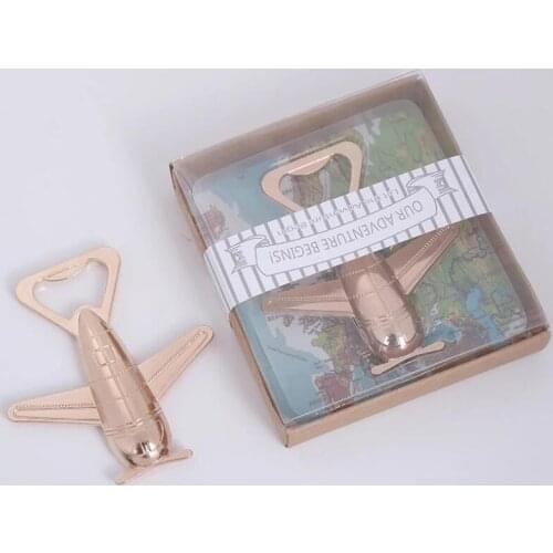 Antique Bronze Airplane Bottle Opener Travel Destination Adventure Wedding Favors Event Engagement Giveaways LX7235