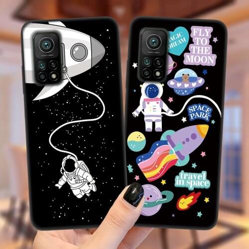 Cute Planet Star Space Phone Case For Xiaomi Mi 10T Lite Redmi Note 10 9S 7 8 9 Note10 Pro 8T 9C Black Soft TPU Silicone Cover