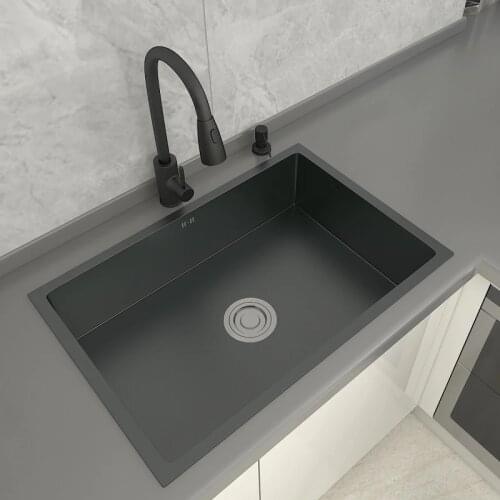 Black Nano Kitchens Sink Stainless Steel Sink Bowl Undermount Kitchen Sink Without Faucet Kitchen Drain Basket Stainless Steel