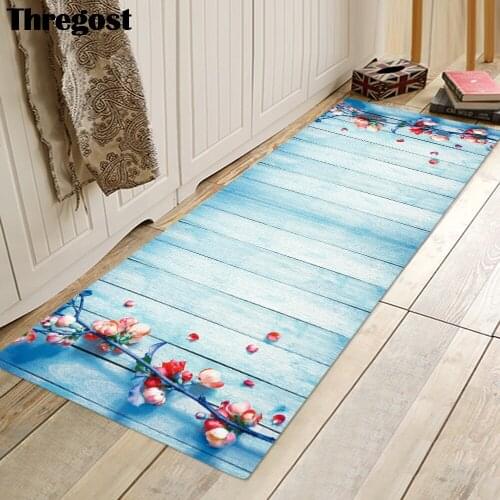 Thregost Home Non Slip Bathtub Mat Toilet Carpet Printed Flannel Soft Bedroom Floor Mats Shoes Off Indoor Doormat Welcome Rug