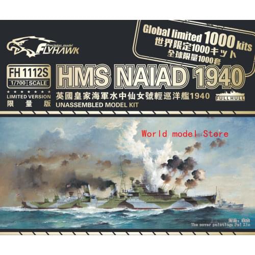 Flyhawk 1/700 WWII HMS NAIAD 1940 Dido Class AA Cruiser(Limited Version) FH1112S