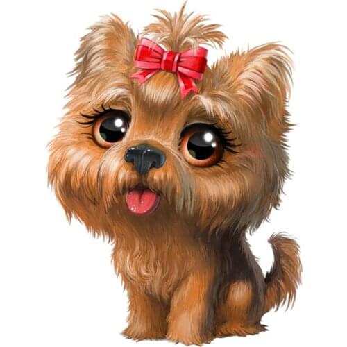 Fuzhen Boutique Decals Exterior Accessories Cartoon Yorkshire Terrier Dog Funny Stickers and Decals Decorative PVC 15cm