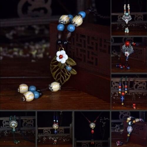 Pendant Retro Hippy Leather Choker Tibetan Silver Black Necklace Cord Charm retro literary necklace