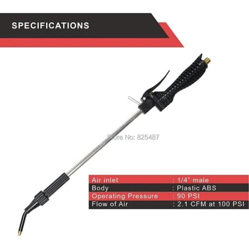 LEMATEC Extend Tube Air Compressor Dust Duster Trigger Handle 1/4" Compressed Nozzle Blow Gun Industry Spray Gun
