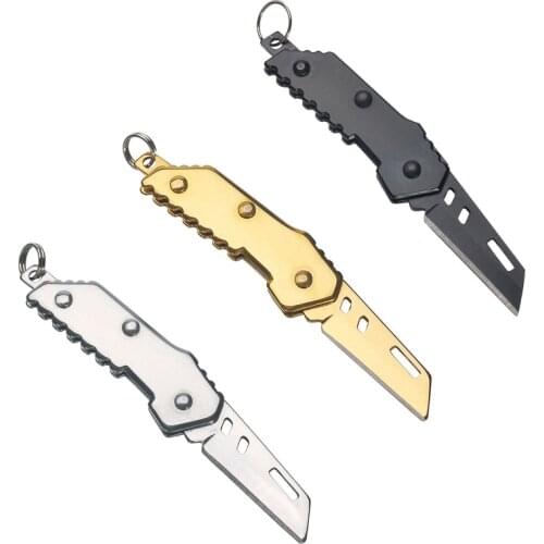 Mini Multi-function Folding Knife Stainless Steel Self-defense Pocket Tool Outdoor Camping Portable Knife with Keychain
