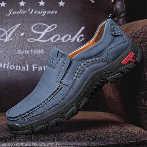 2021 Newly Mens Genuine Leather Shoes Size 39-48 Soft Cattle Leather Anti-slip Driving Shoes Man Spring Business Dress Shoes