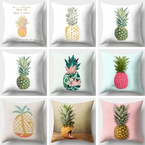 Cotton Linen Pineapple Pattern Throw Pillow Cushion Cover Seat Car Home Decoration Sofa Decor Decorative Pillowcase