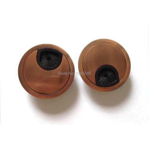 New Copper Computer desk line hole cover Grommet Desk Table Cable Tidy Outlet Port Surface Wire Hole Cover Switch Plates Cabin