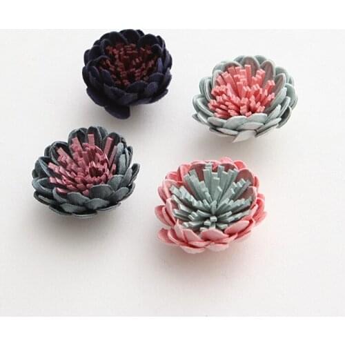 Newborn Vintage velvet Fabric Flowers with stamen Hair Flowers for Wedding Decoration