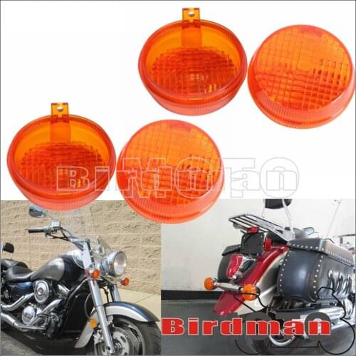 Orange 2.75" Bullet Turn Signal Cover Plastic Indicator Light Blinker Lens for Kawasaki Vulcan 1600 Classic Nomad Honda Cruisers
