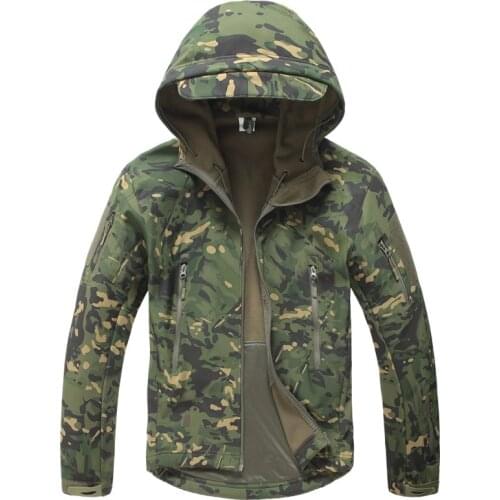 Autumn Military Camo Fleece Hunting Jacket Army Tactical Clothing Multicam Male Camouflage Windbreakers