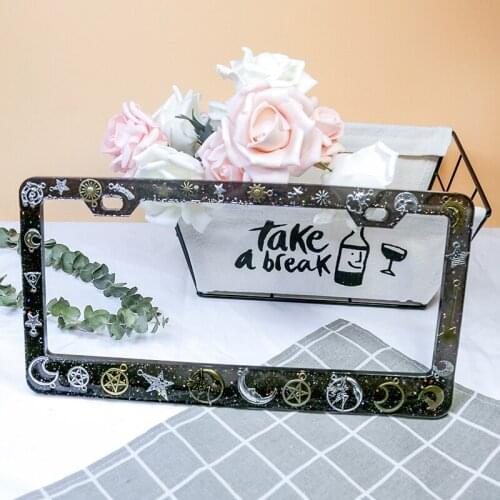 Crystal Drop Gel American car plate frame silicone mold number plate resin creative Amazon the same decorative accessories