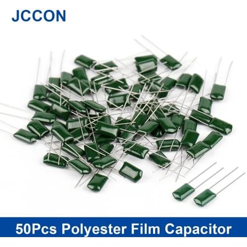 50Pcs Polyester Film Capacitor 100V 630V 222J 102J 103J 223J 104J 473J 224J 472J 202J 1NF 10NF 1.5NF 15NF 2.2NF 22NF 3.3NF 33NF