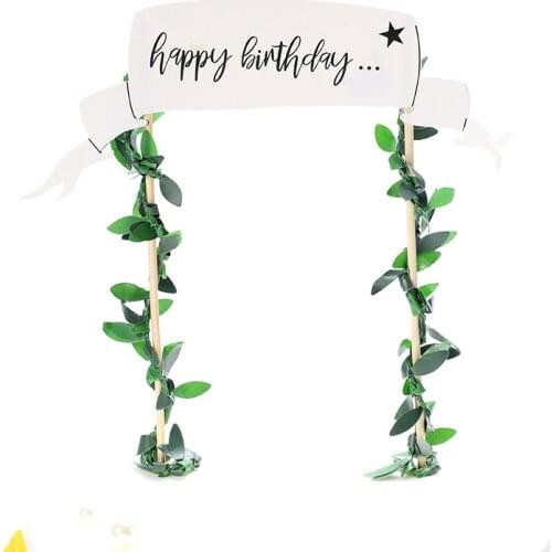 Polymer Clay Deer Tree Vine Jungle Safari Party Animal Forest Theme Happy Birthday Cake Topper Party Supplies Kids Favors