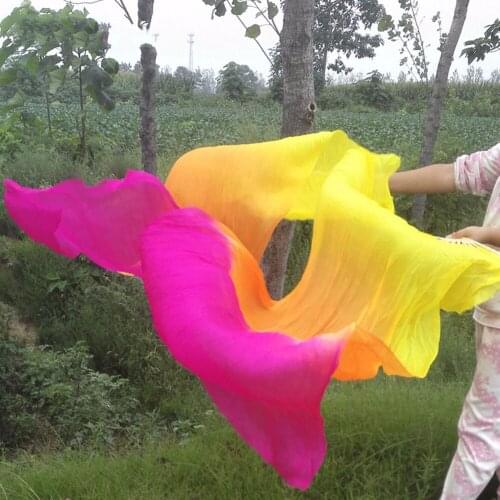 Sexy Belly Dance Fans For Ladies 100% Silk Veil Girl Women Red Yellow Blue Femine Convenient Ballroom Dancing Accessories 10432