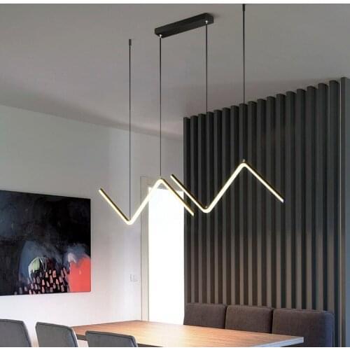 Modern led chandelier light for home living room dining kitchen creative strip hanging suspension lamps lighting fixtures WF1029