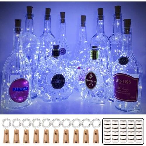 Battery Including Wine Bottle Cork Lights String 20LED Fairy Lights Party Wedding Christmas Halloween Decoration Bar 3Pcs/6Pcs