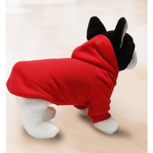 Dog Hoodies Fashion Solid Color Pet Clothes Warm Puppy Dog Hoodies Sweater Coat Sweatshirt Pet Clothes Dog Supplies 2021