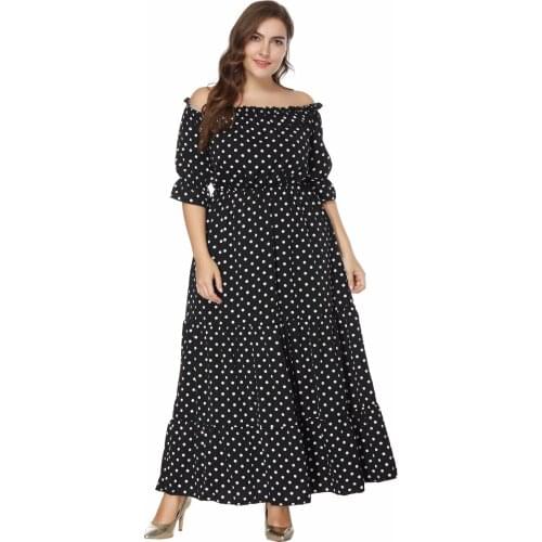 2018 Summer big size women Dress casual dress slash neck maxi long beach dress Bohemian Vintage Vestidos plus size 4XL 5XL 6XL