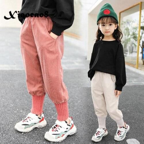 4-14 Years Girls Winter Clothes Children Thick Lamb Fleece Warm Pants for Girls Pink Red Beige Casual Toddler Trousers Joggers