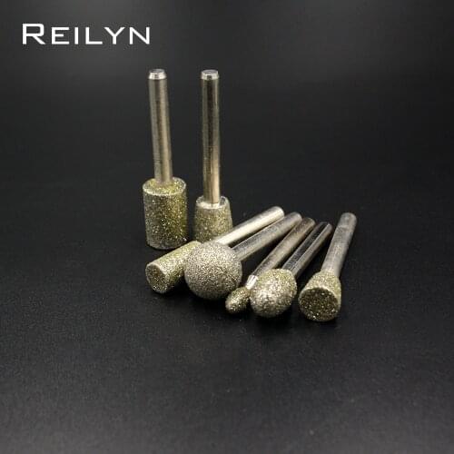 1pc 60# grinding Bits 6-30mm Emery grinding points Diamond abrasive bits jade grinding burr metal working bits