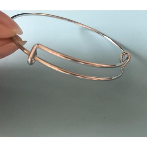 100PCS Fashion Adjustable Bangle Metal Wire Bangle Expandable Bangle Bracelet Jewelry Women Girl Ladies Gift Bijoux