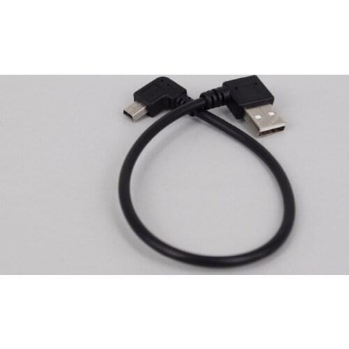 300PCS/LOT Wholesale USB2.0 Type A Male Angled 90 Degree to Mini USB B Male 5 pin Data Cable