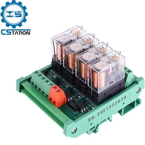 DC 3.3-24V 4 Channel Isolated Input 4 Output DIN35 C45 Rail Box UART RS485 Relay Module Modbus RTU Control Switch Board