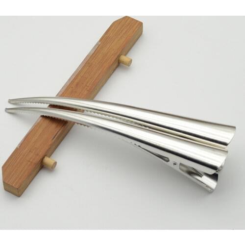 10PCS 16.0cm 6.3" Silver Plain Metal Beak Clips with teeth for hairdressing salon hairpins hair barrette Nickle free Lead free