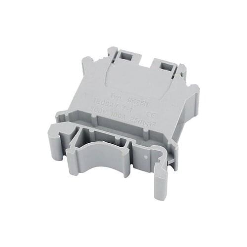 UK-25N 800V 100A Rail Mount 25mm2 Cable Screwless Terminal Block Gray 5pcs