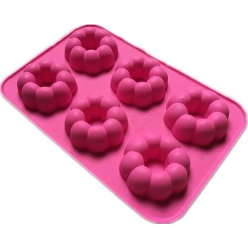 6-Cavity Donut Silicone Cake Mold DIY Chocolate Cake Bread Form Kitchen Tool Non-Stick Candy Pastry Baking Pan Moulds Supplies