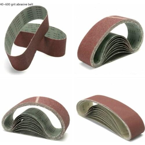 10pcs40~600 Grit Abrasive Belt Aluminium Oxide Sander Polished Brushed Abrasive Tool For Leather, Rubber, Fabric
