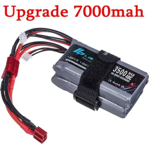Upgrade 7000mah for Wltoys rc car battery 2s 7.4 V 3500mAh Lipo battery for Wltoys 1/14 144001 12428 RC car Lipo battery