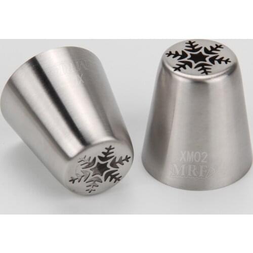 Free Shipping Stainless Steel Pastry Icing Nozzle Cake Decorating X-mas Snowflake Shape Icing Tips#XM02