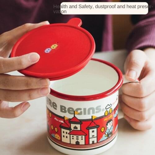 Tree Enamel Mileage Cup Enamelled Cup Cup with Lid Creative Large Capacity Mug Couples Cups Personalized Water Cup