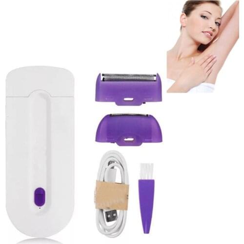 3in1 USB Rechargeable Women Epilator Hair Removal Tool Rotary Shaver Body Face Leg Bikini Lip Depilator Hair Remover Laser