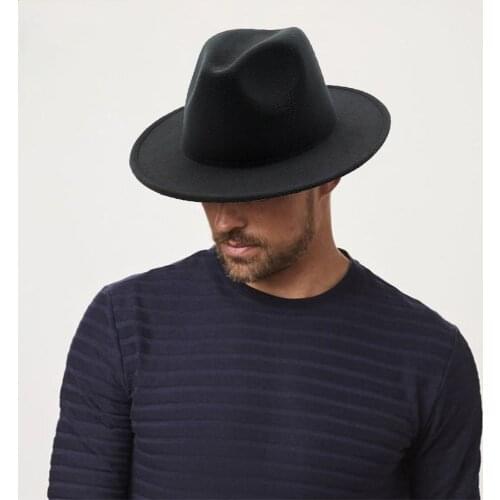 Fashion Classical Fedoras Hat Felt Man and Woman Wide Brim No Belt Spring Winter Vintage Stylish Lady Top Hat
