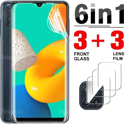6 in 1 Hydrogel Protector Film Not Glass For Samsung Galaxy M32 Phone Screen Full Cover Film On Samsun32 M 32 Camera Glasses