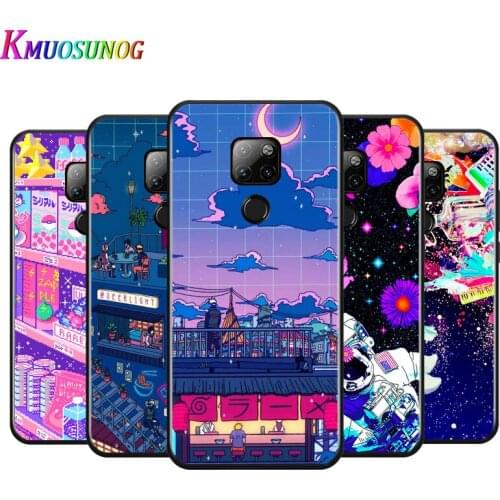 Artistic Pixel Aesthetics For Huawei Mate 10 20 20X(5G) 30 40 40RS Nova5i PRO Lite Plus Black Soft Phone Case