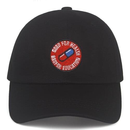 2019 new good for health bad for educat embroidery hat Men Women 100%cotton Dad Hats adjustable Baseball Cap Fashion caps